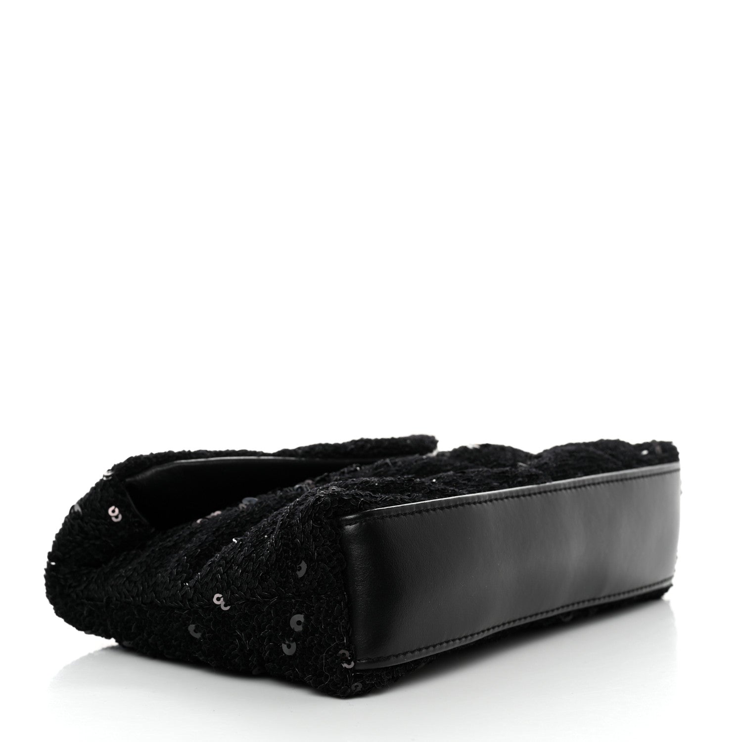 Saint Laurent Sequin Monogram Loulou Puffer Pouch Clutch Black 4 of 10