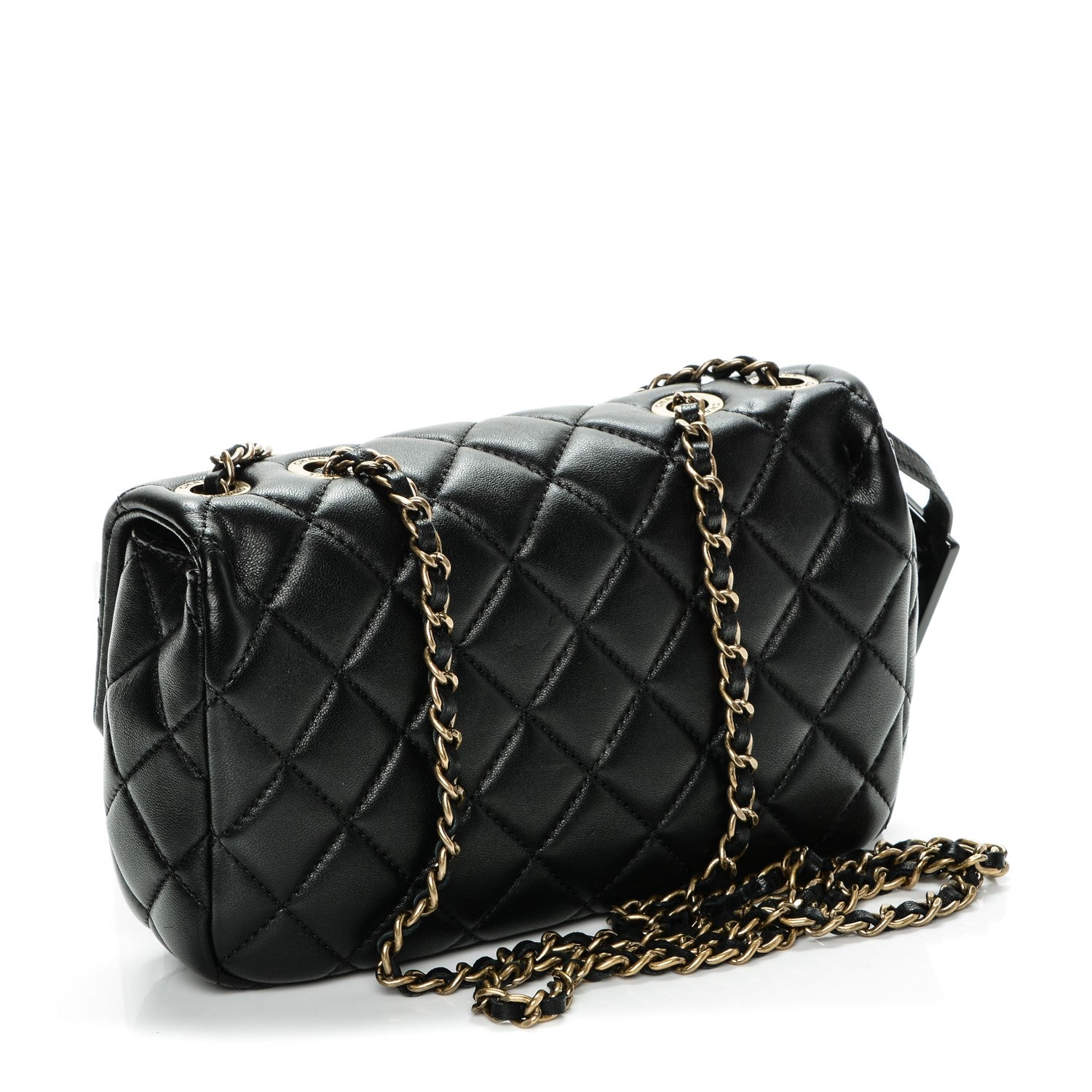 Chanel Lambskin Quilted Meat Packaged Mini Rectangular Flap Black 3 of 10