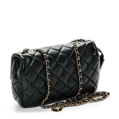 Chanel Lambskin Quilted Meat Packaged Mini Rectangular Flap Black 3 of 10