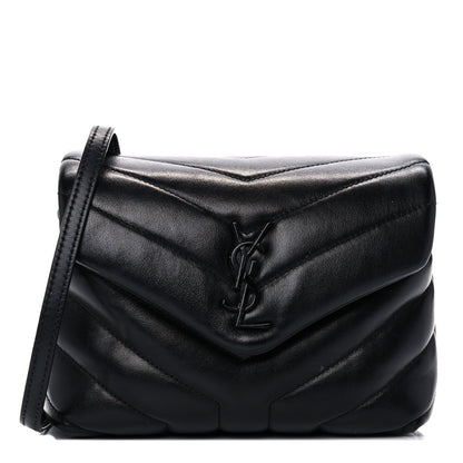 Saint Laurent Calfskin Y Quilted Monogram Toy Loulou Crossbody Bag Black 1 of 12