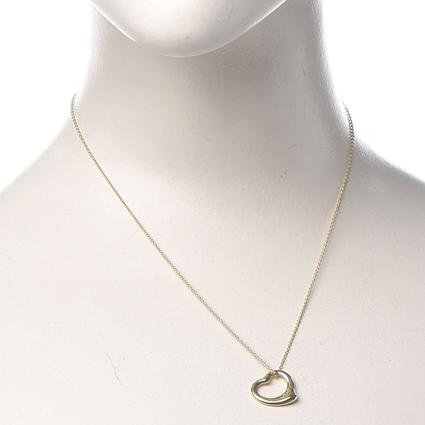 18K Yellow Gold Elsa Peretti Small Open Heart Pendant Necklace