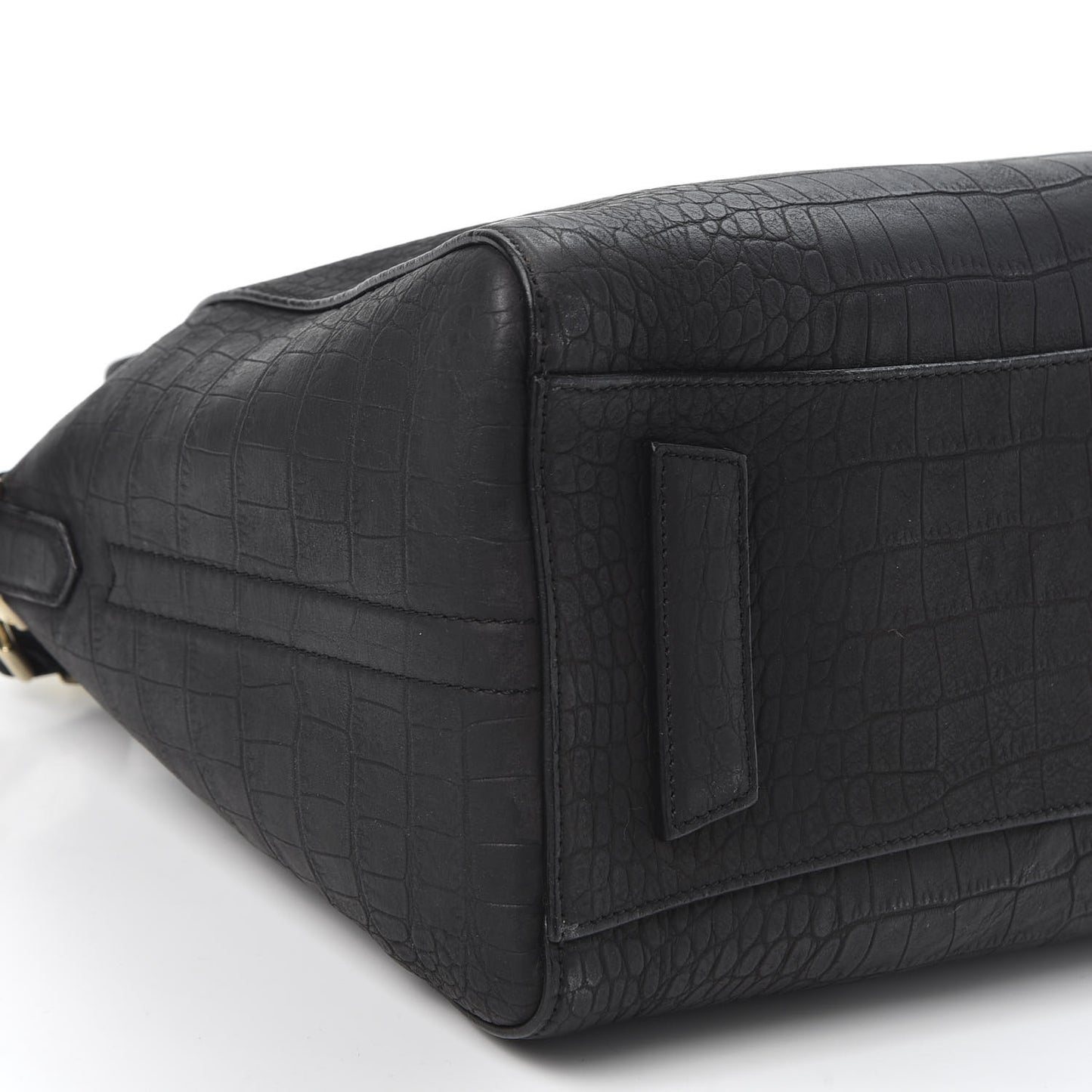 Nubuck Crocodile Embossed Medium Antigona Black