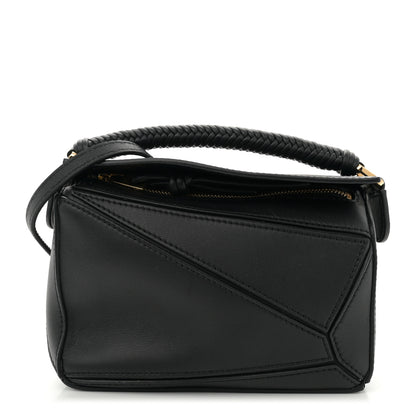 Loewe Calfskin Mini Woven Puzzle Bag Black 1 of 10