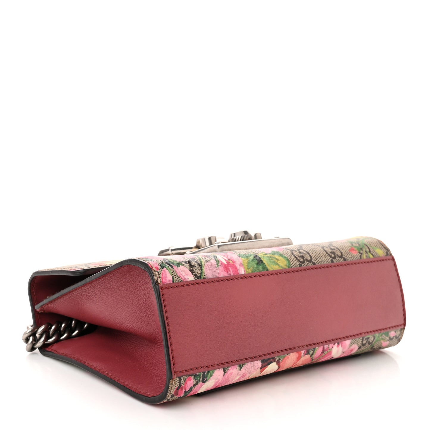 GG Supreme Monogram Blooms Small Padlock Shoulder Bag Beige Multicolor Dry Rose