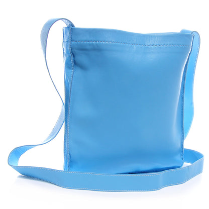 Hermes Lambskin Clou De Selle Pouch Blue Jean 3 of 7