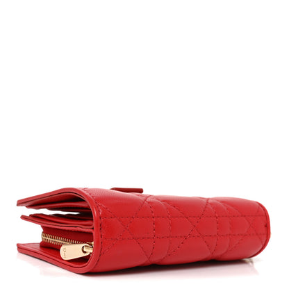 Christian Dior Lambskin Cannage Lady Dior Eden Wallet Rouge Vif 4 of 6