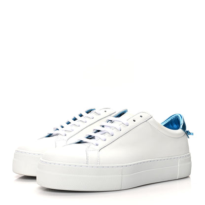 Givenchy Calfskin Metallic Womens Urban Street Sneakers 40 White Blue 3 of 7