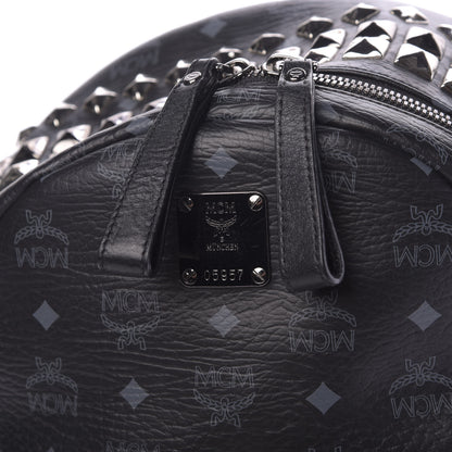 MCM Visetos Studded Medium Backpack Black 9 of 10