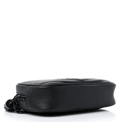 Saint Laurent Grain De Poudre Matelasse Monochrome Monogram Mini Lou Camera Bag Black 4 of 13