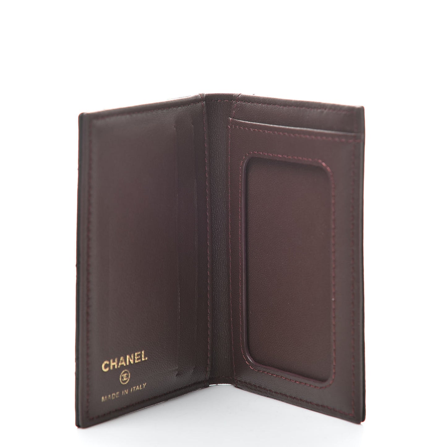 Lambskin Quilted Card Holder Wallet Black