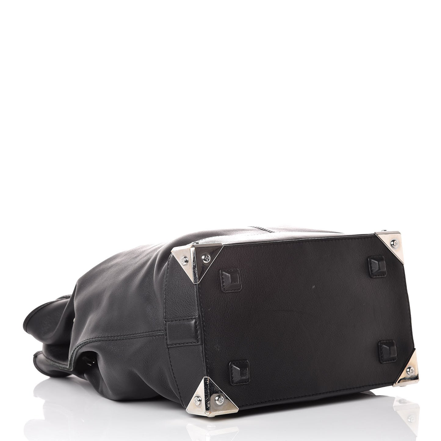 Calfskin Robyn Drawstring Hobo Black