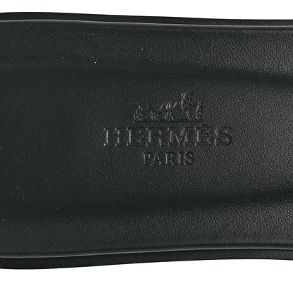 Hermes Calfskin Studded Oran Sandals 37.5 Black 8 of 10