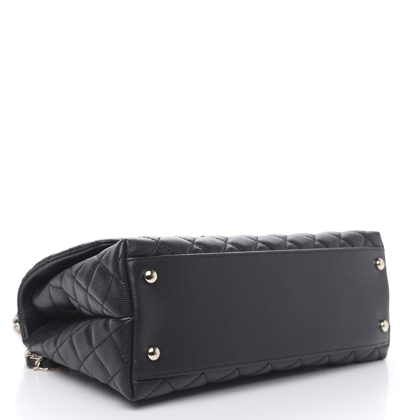 Caviar Quilted Small Coco Handle Flap Black