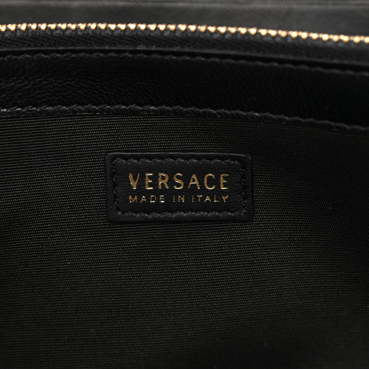 Versace Lambskin Studded Quilted Medusa Wallet on Chain Crossbody Black Gold 6 of 11