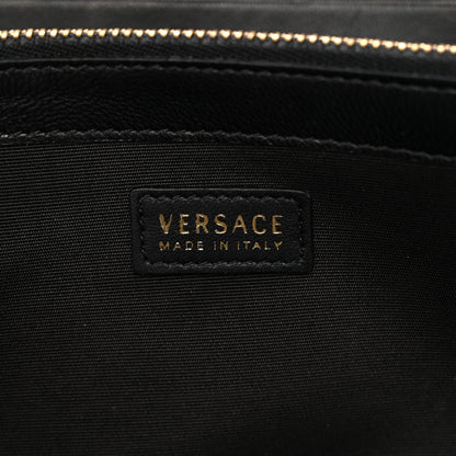 Versace Lambskin Studded Quilted Medusa Wallet on Chain Crossbody Black Gold 6 of 11
