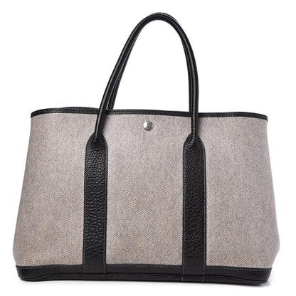 Hermes Buffle Skipper Toile Garden Party 36 MM Tote Black 1 of 6