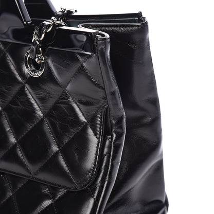 Chanel Glazed Calfskin Quilted Small CC Delivery Tote Black 13 of 17