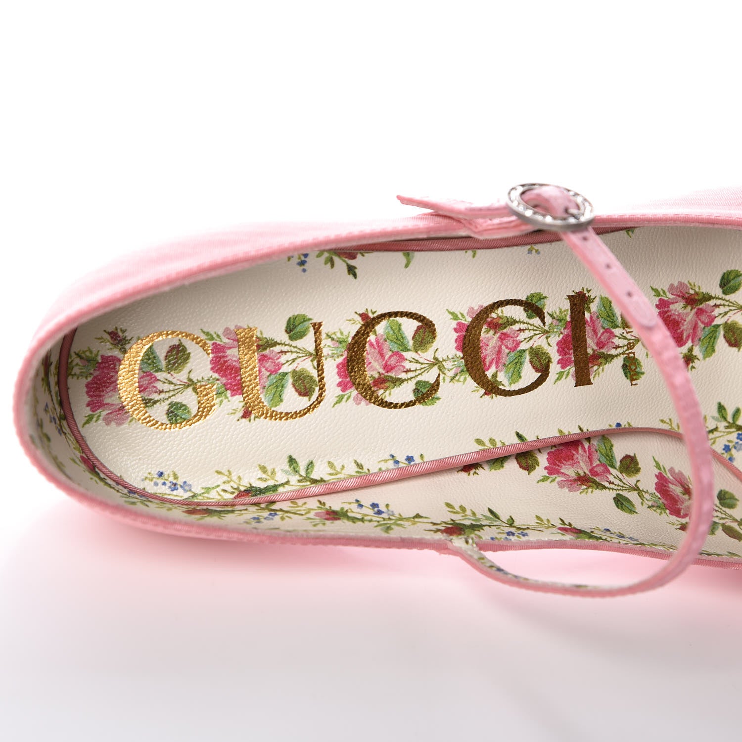Gucci Moire Fabric Virginia Mary Jane Pumps 39 Pink 7 of 8