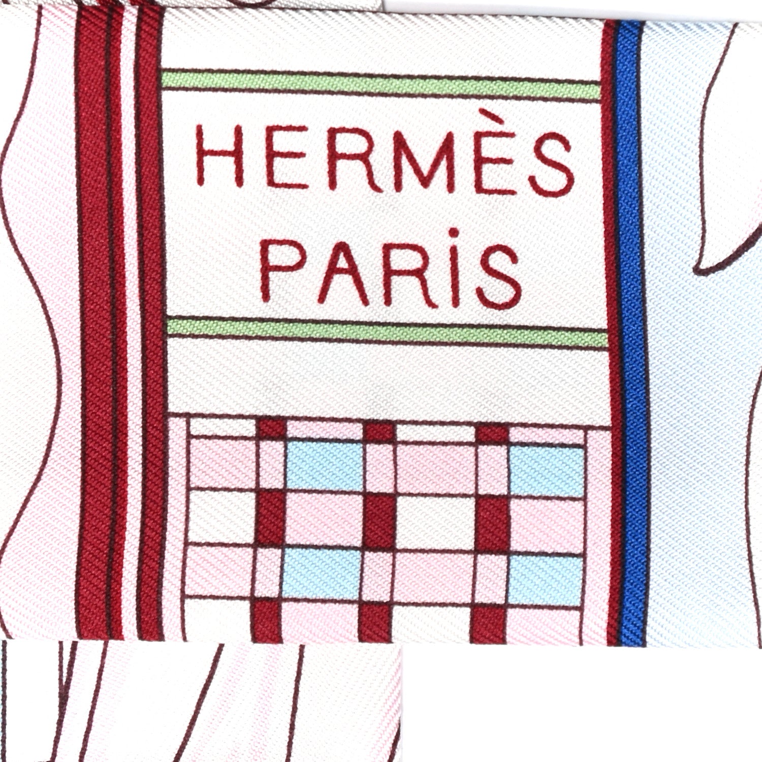 Hermes Silk Voltes Et Pirouettes Twilly Rose Ciel Bordeaux 3 of 5