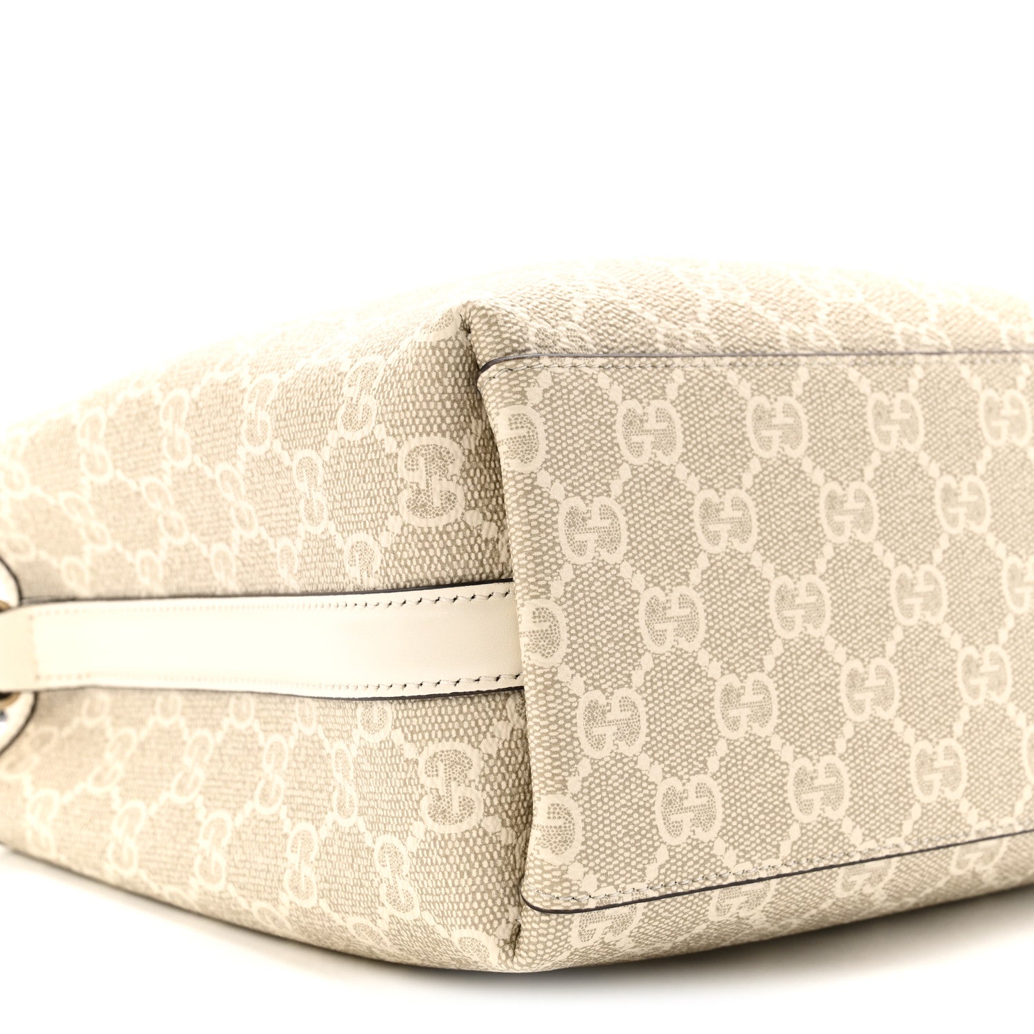 Gucci GG Supreme Monogram Emblem Small Shoulder Bag Beige White 7 of 8