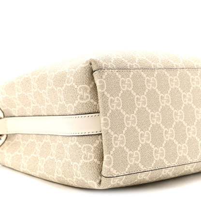 Gucci GG Supreme Monogram Emblem Small Shoulder Bag Beige White 7 of 8