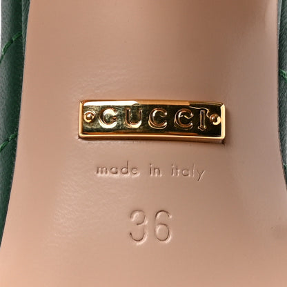 Gucci Nappa Matelasse GG Marmont 75mm Slide Sandals 36 Emerald 8 of 10