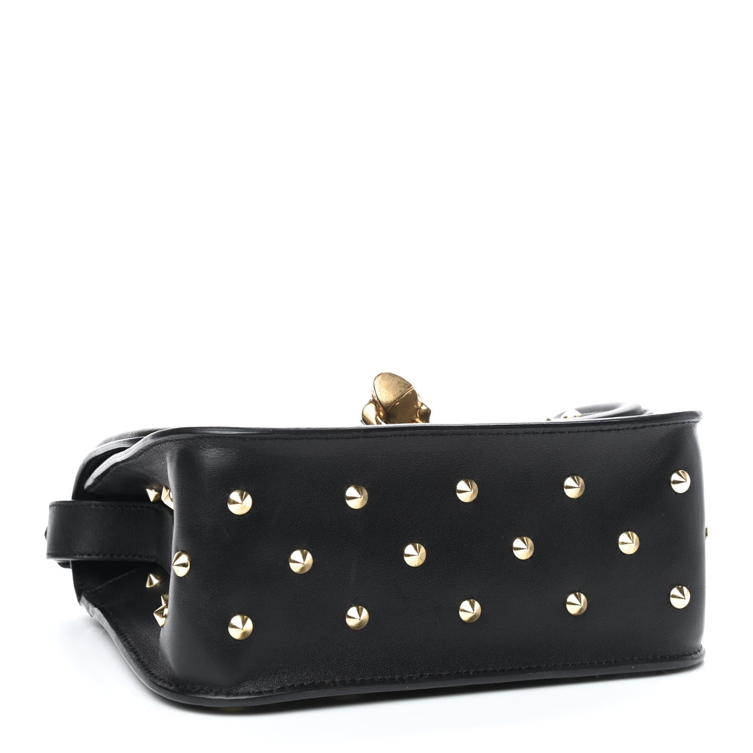 Alexander McQueen Calfskin Studded Small Padlock Crossbody Bag Black 3 of 8