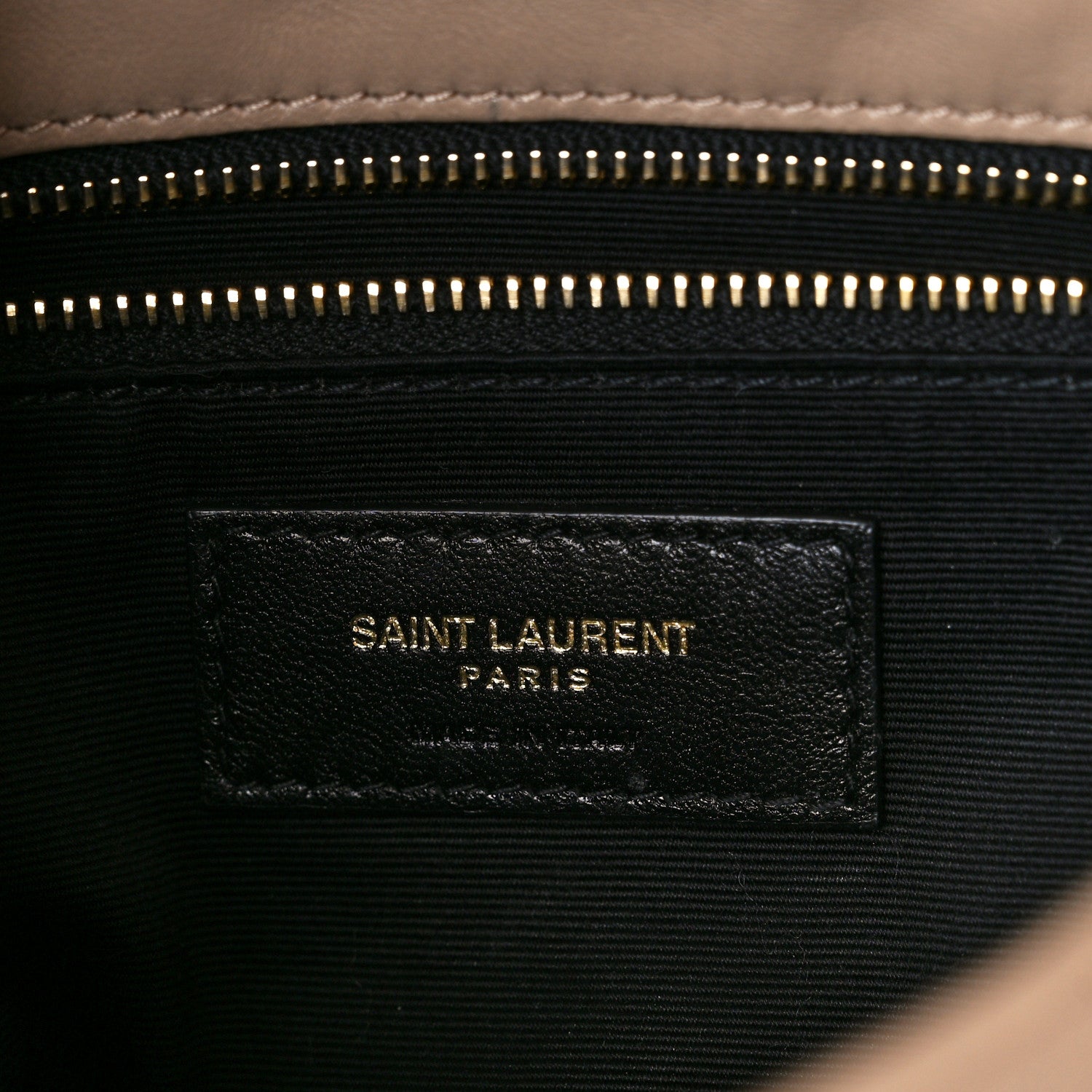 Saint Laurent Lambskin Quilted Toy Loulou Puffer Monogram Chain Satchel Dark Beige 6 of 13