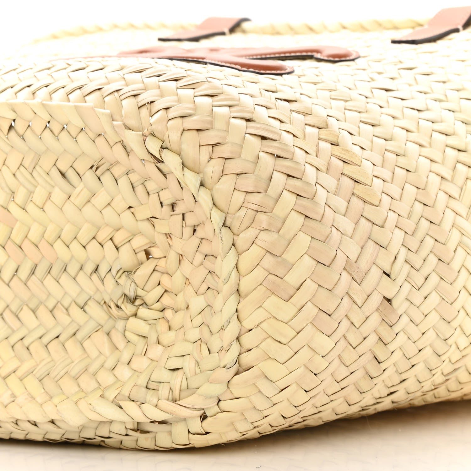 Celine Raffia Calfskin Triomphe Medium Panier Tan 9 of 11