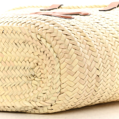 Celine Raffia Calfskin Triomphe Medium Panier Tan 9 of 11