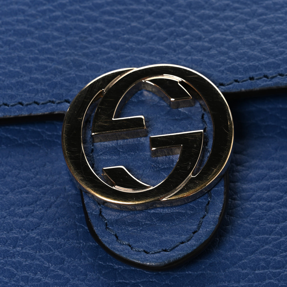Dollar Calfskin Interlocking G Chain Wallet Caspian