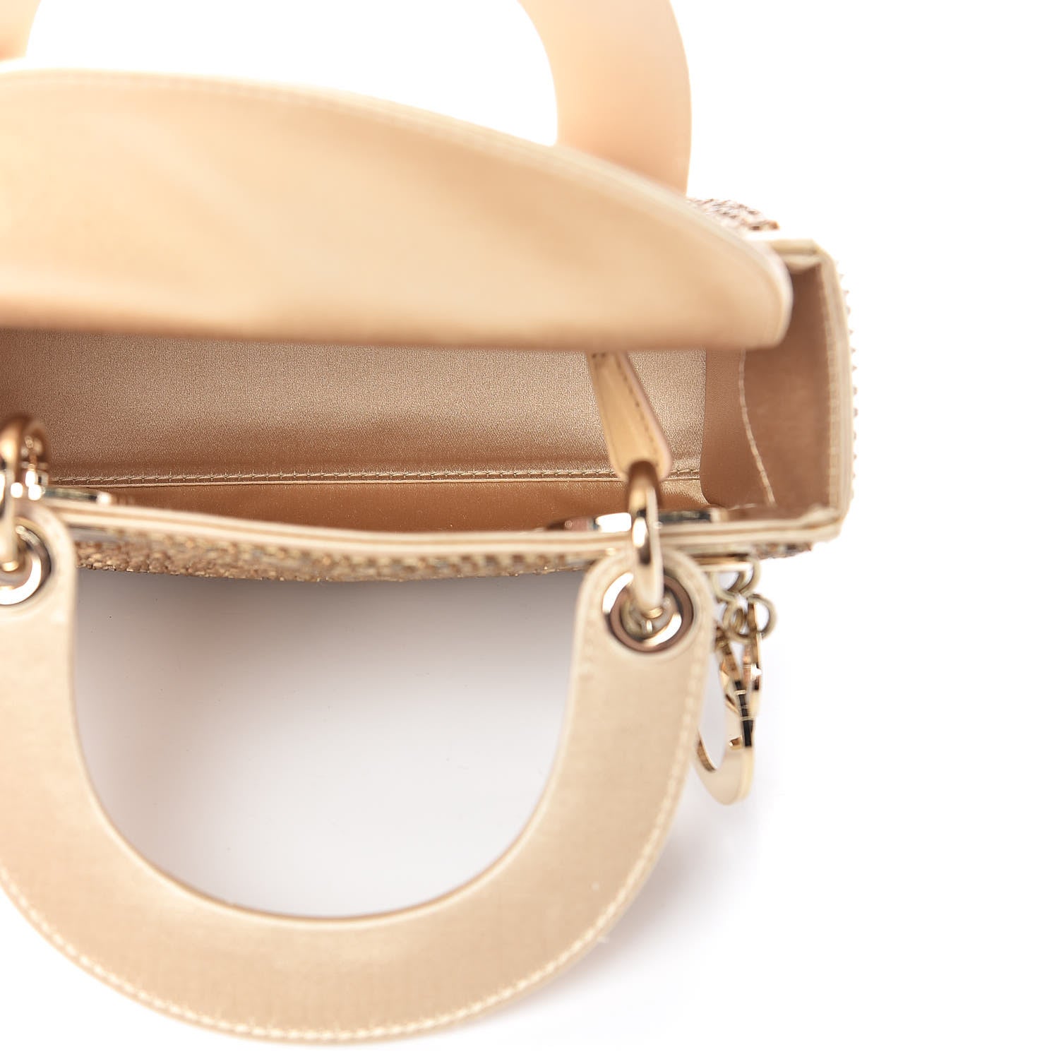 Christian Dior Satin Beaded Mini Lady Dior Gold 5 of 14