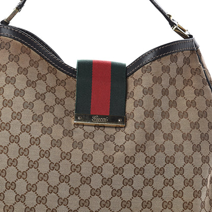 Gucci Monogram Large New Ladies Web Hobo Dark Brown 6 of 8