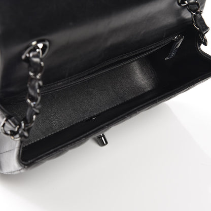 Chanel Lambskin Chevron Quilted Mini Rectangular Flap So Black 5 of 8