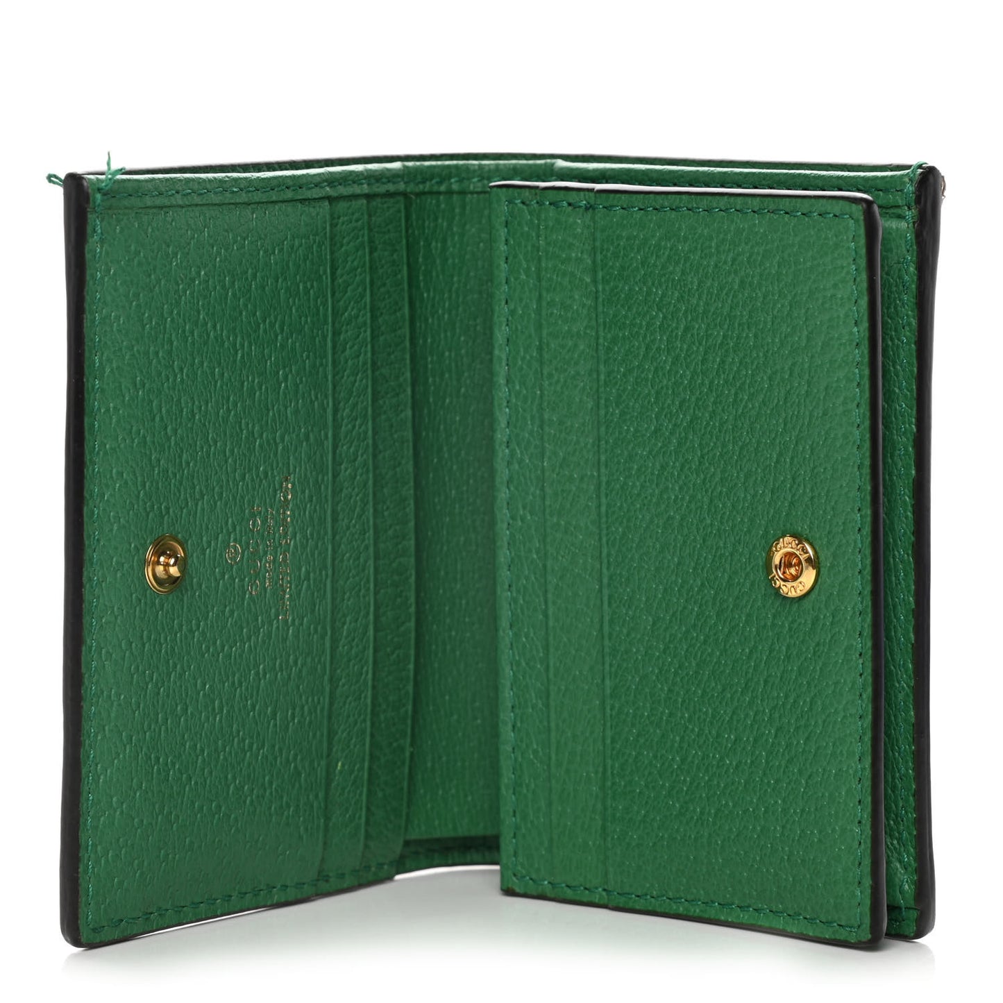 GG Supreme Monogram Flora Web Ophidia Card Case Green