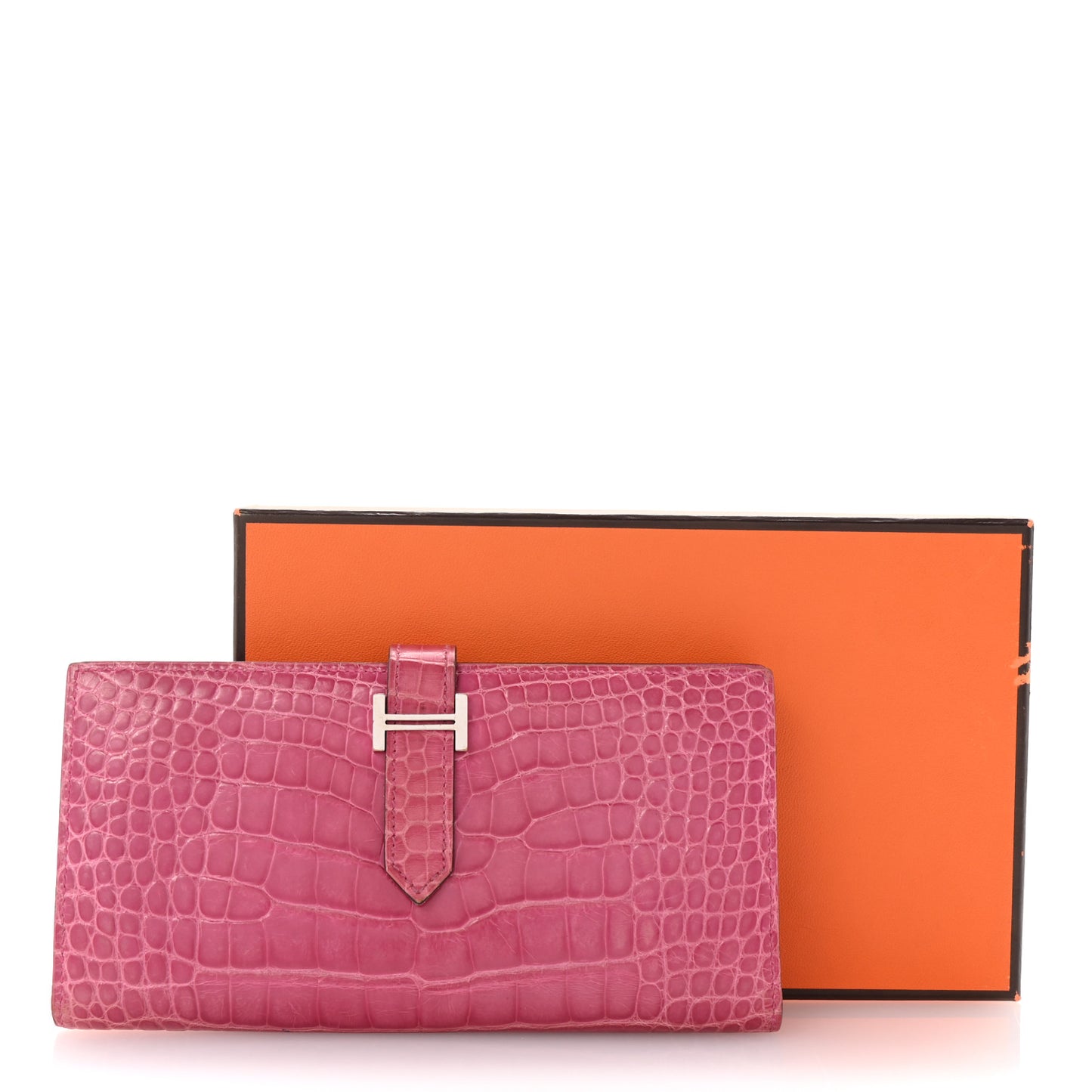 Shiny Alligator Bearn Wallet Rose Scheherazade