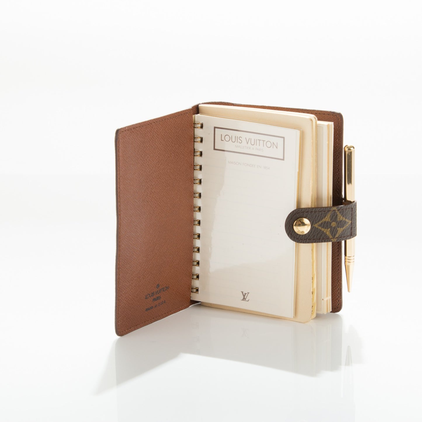 Monogram Mini Agenda Cover with Pencil