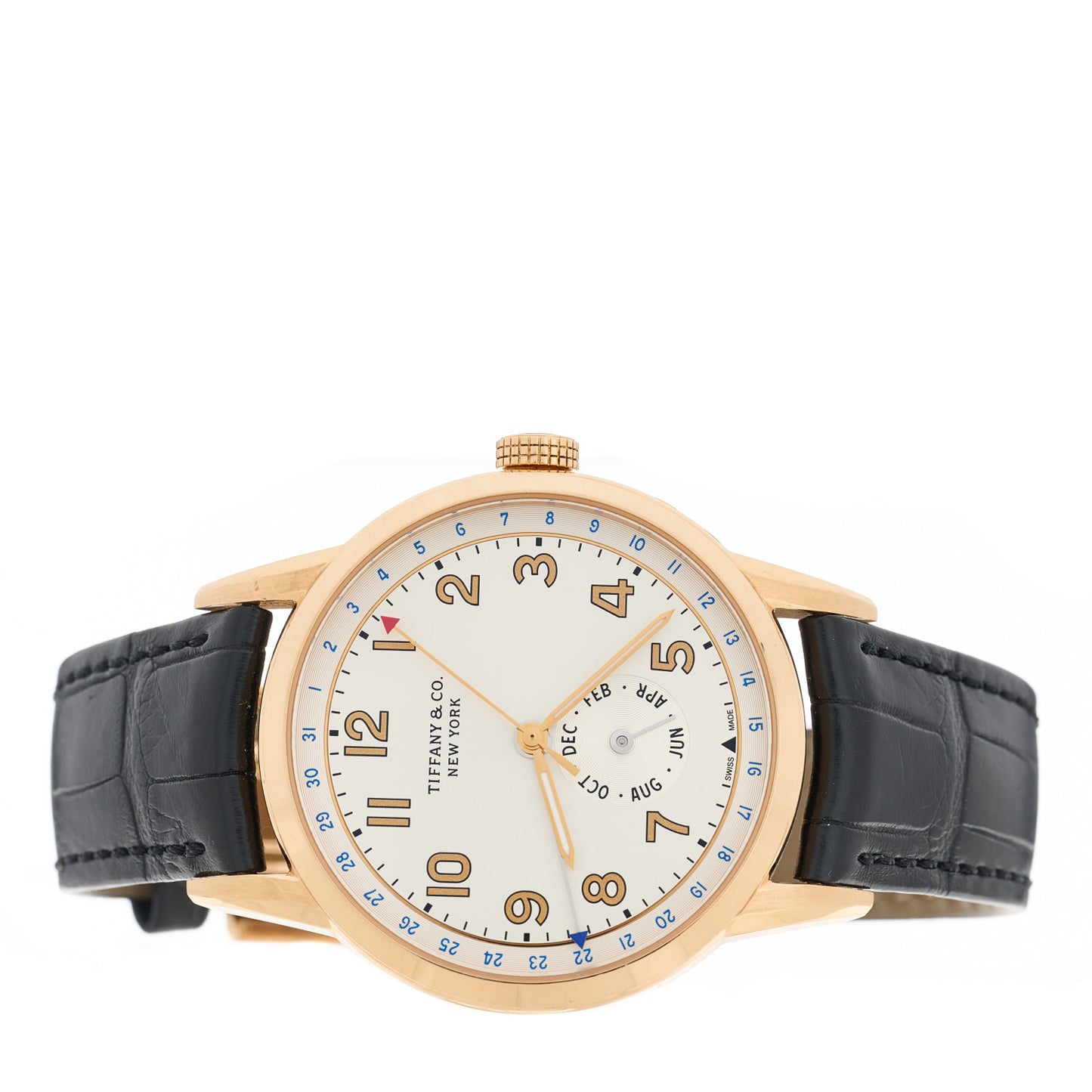 18K Rose Gold Alligator 40mm CT60 Chronograph Annual Calendar Automatic Watch
