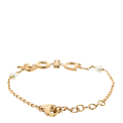 Christian Dior Metal Pearl Logo Bracelet Gold 3 of 5