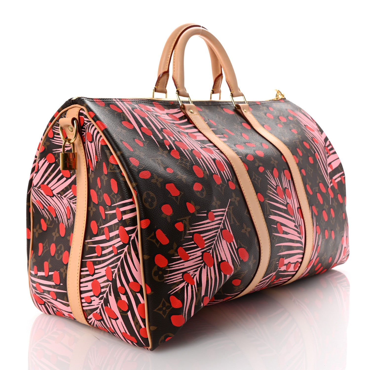 Louis Vuitton Monogram Jungle Dots Keepall Bandouliere 50 Sugar Pink Poppy 2 of 9