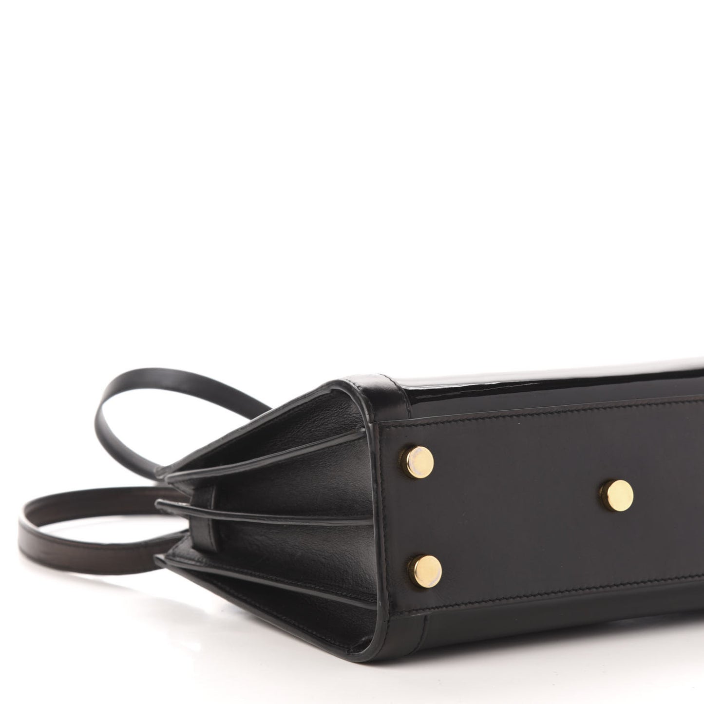 Patent Calfskin Nano Sac de Jour Black