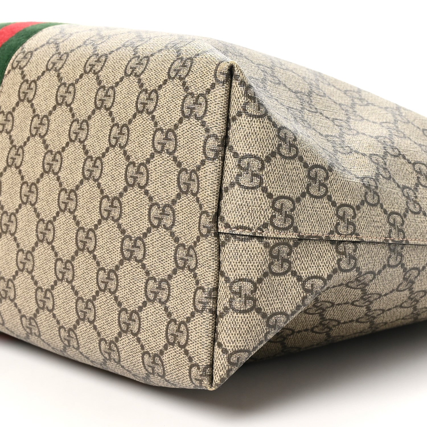 Gucci GG Supreme Monogram Textured Calfskin Web Medium Ophidia Shopping Tote Beige Ebony New Acero 10 of 10
