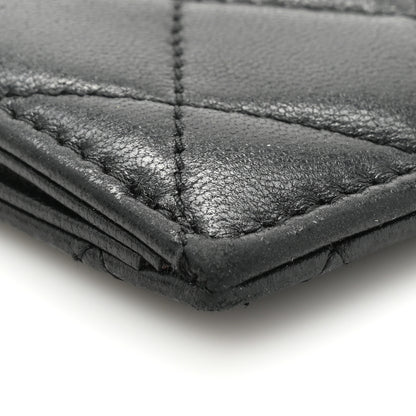 Chanel Lambskin Quilted Zip Card Holder Black 10 of 13