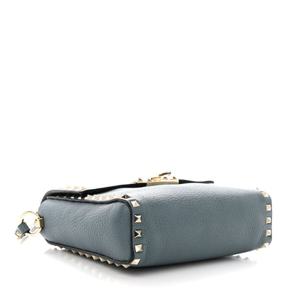 Valentino Garavani Pebbled Calfskin Rockstud Flip Lock Flap Messenger Bag Amadeus 4 of 13