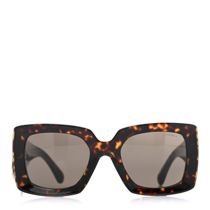 Chanel Acetate Rectangle Sunglasses 5435 Tortoise 2 of 7