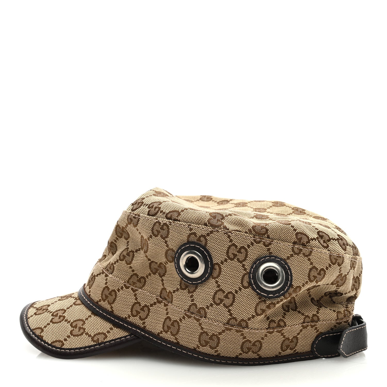 Gucci Monogram Military Hat XL Brown 5 of 8