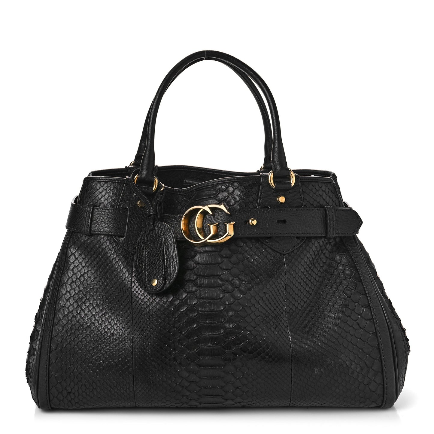Snakeskin Large GG Running Tote Black
