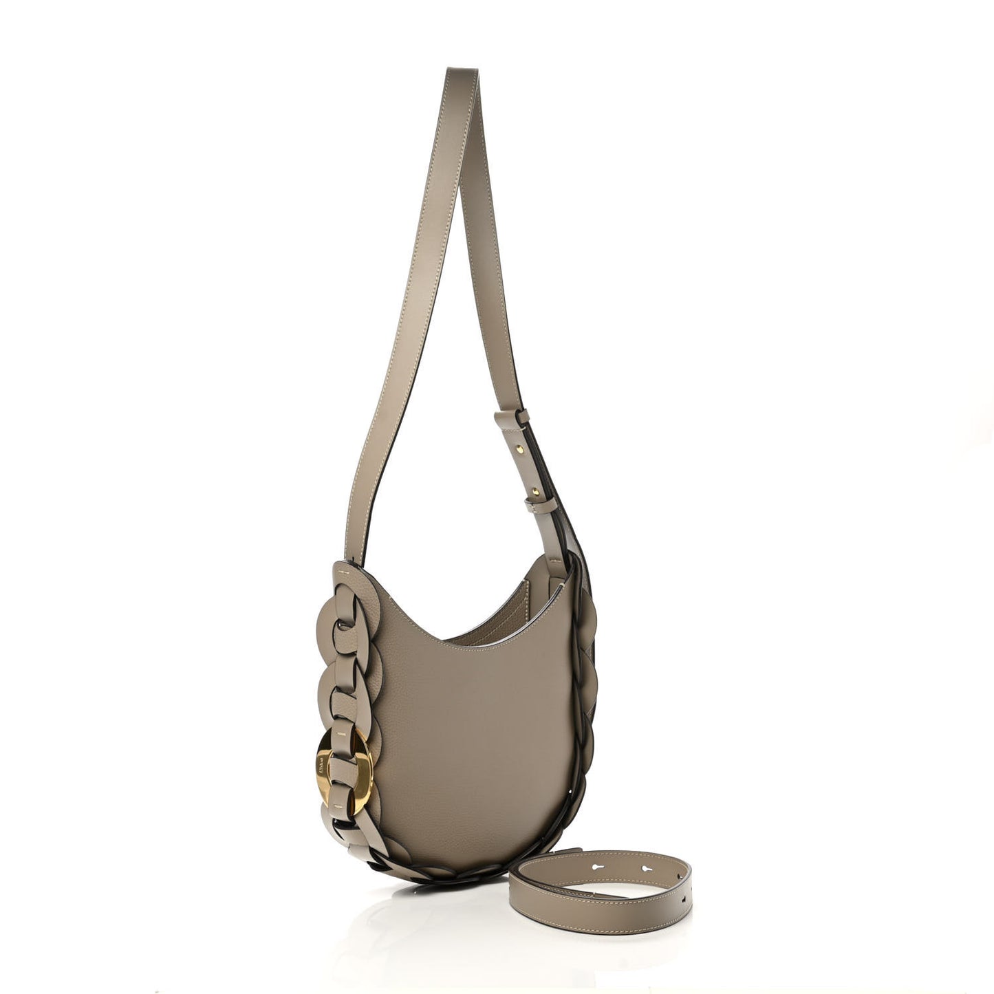 Small Grain Smooth Calfskin Small Darryl Hobo Motty Grey