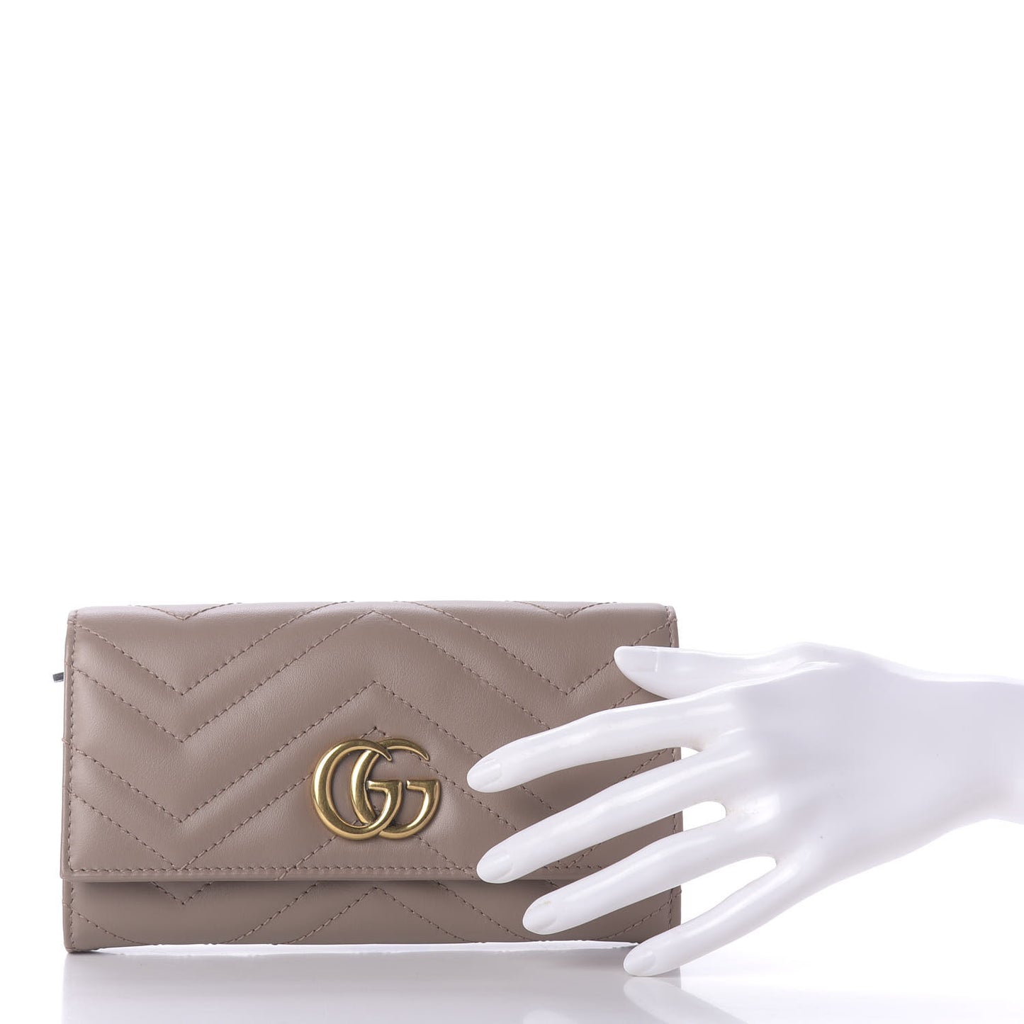 Calfskin Matelasse GG Marmont Continental Wallet Porcelain Rose