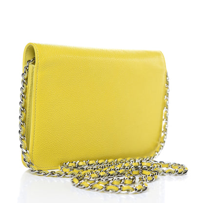 Chanel Caviar Timeless CC Wallet on Chain WOC Yellow 3 of 17